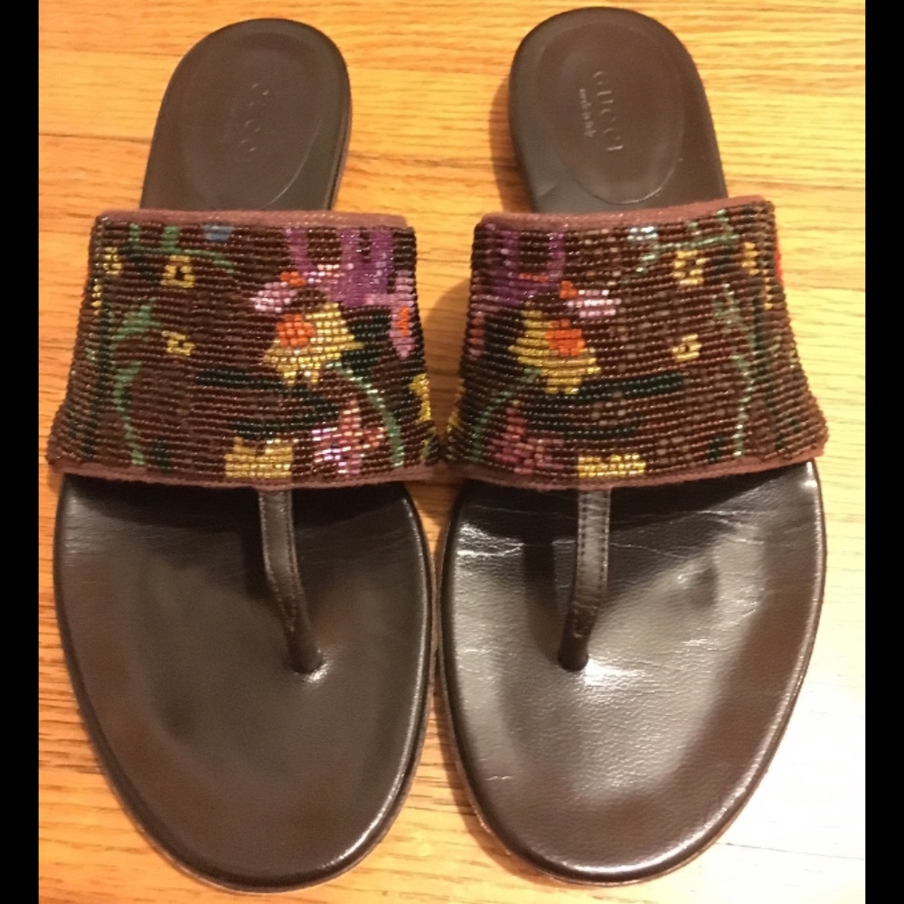 GUCCI Beaded Sandals